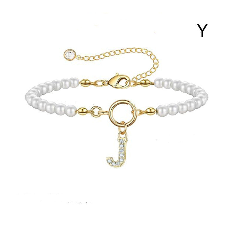 Bracelet Femme Lettre Initiale A-Z – Perles - StyleNova Paris