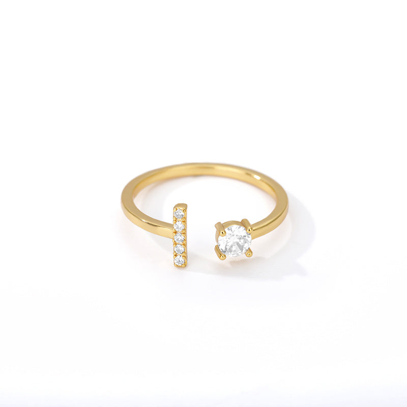 Bague Initiale A à Z en Zircon