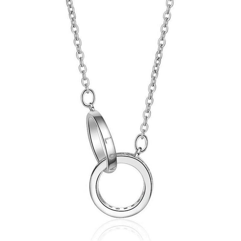 Collier Femme Double Anneaux Zircon - StyleNova Paris