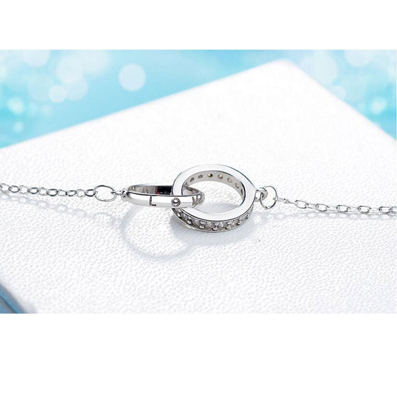 Collier Femme Double Anneaux Zircon - StyleNova Paris