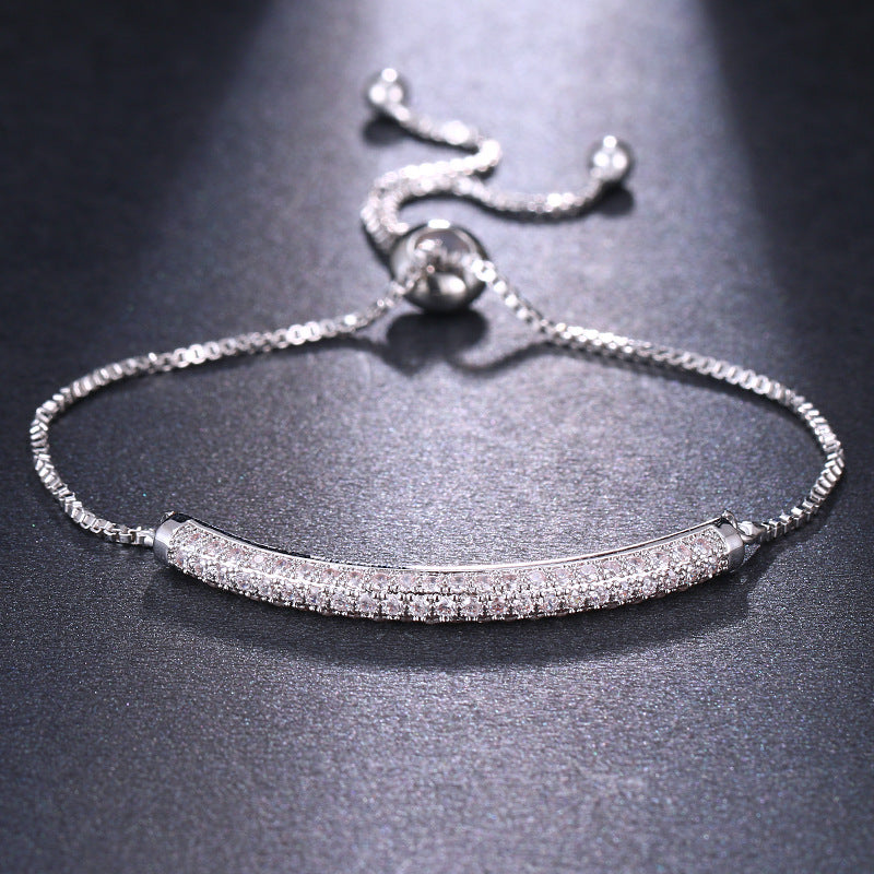 Bracelet ajustable serti de diamants avec fermoir coulissant