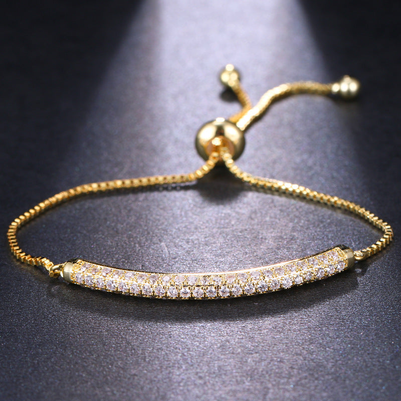 Bracelet ajustable serti de diamants avec fermoir coulissant