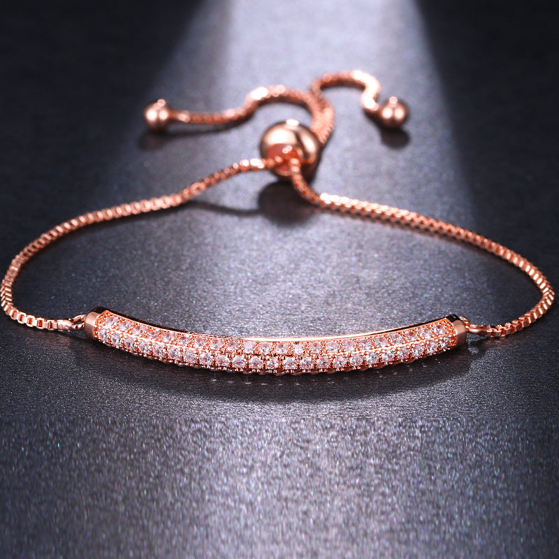 Bracelet ajustable serti de diamants avec fermoir coulissant