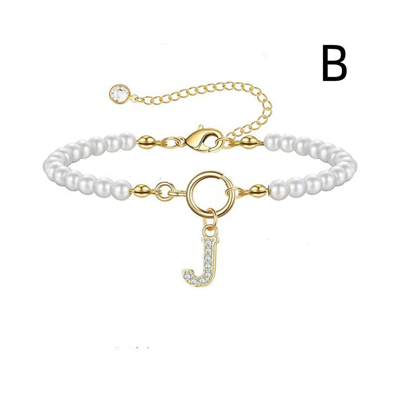 Bracelet Femme Lettre Initiale A-Z – Perles - StyleNova Paris