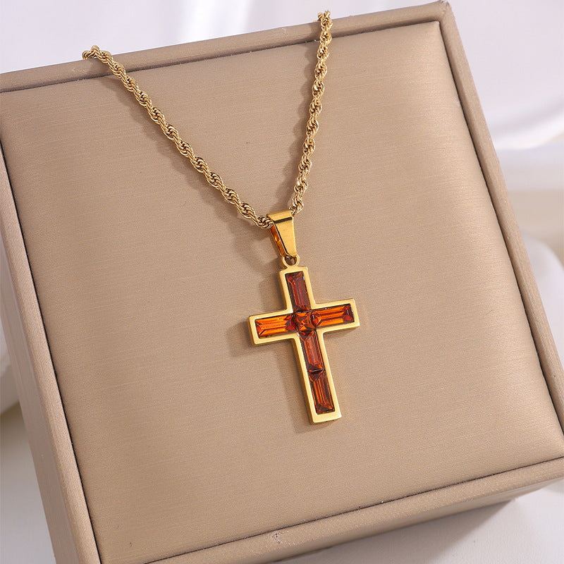 Collier croix en diamant - Ma boutique
