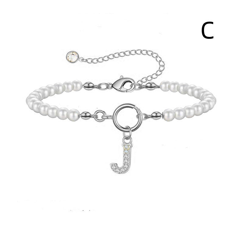 Bracelet Femme Lettre Initiale A-Z – Perles - StyleNova Paris