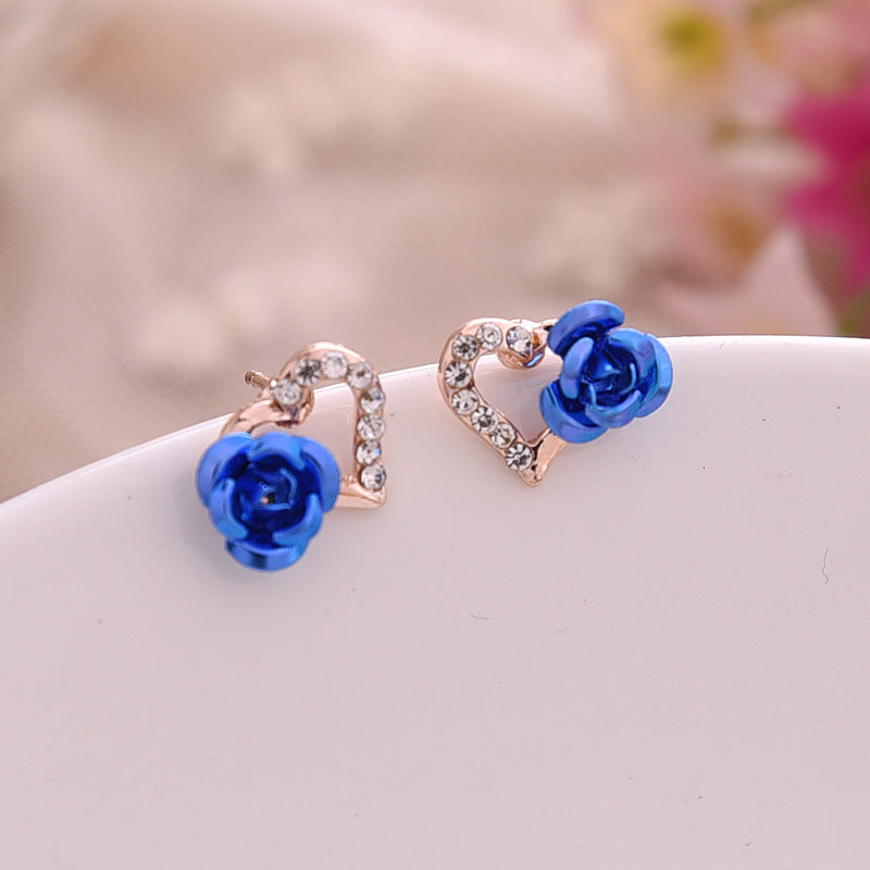 Boucles d’Oreilles Cœur & Rose - StyleNova Paris