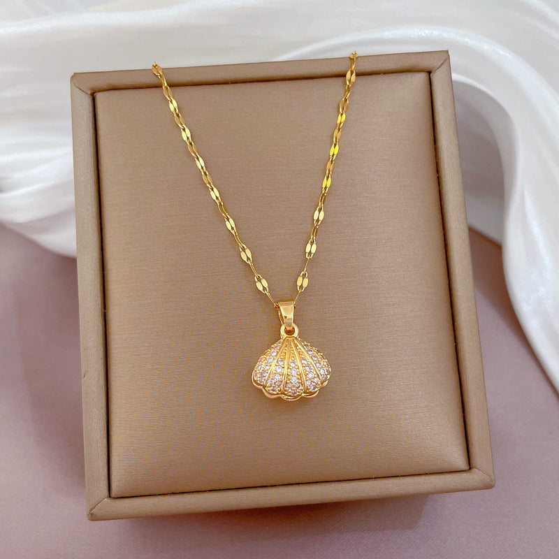 Collier perles de coquillage & strass - StyleNova Paris