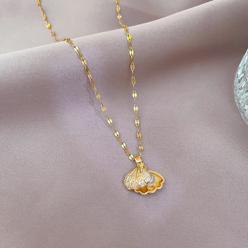 Collier perles de coquillage & strass - StyleNova Paris