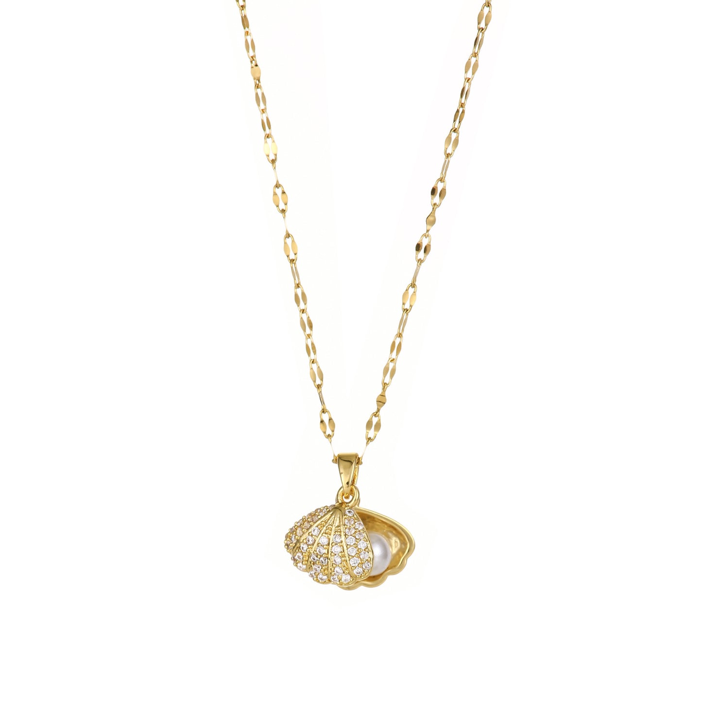 Collier perles de coquillage & strass - StyleNova Paris