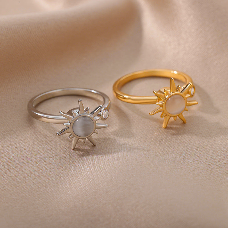 Anneaux de fleurs rotatifs avec strass - Ma boutique
