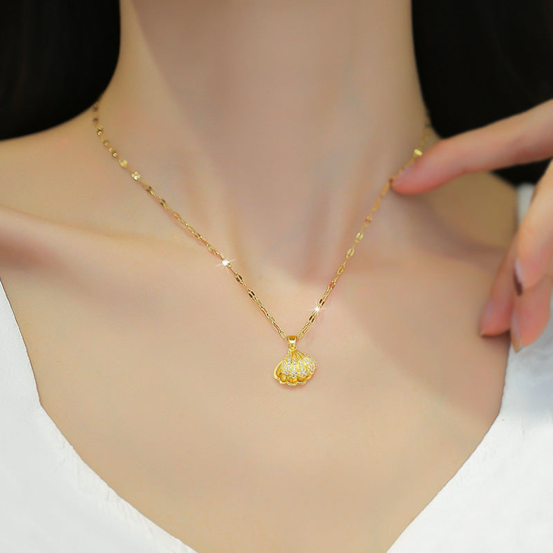 Collier perles de coquillage & strass - StyleNova Paris