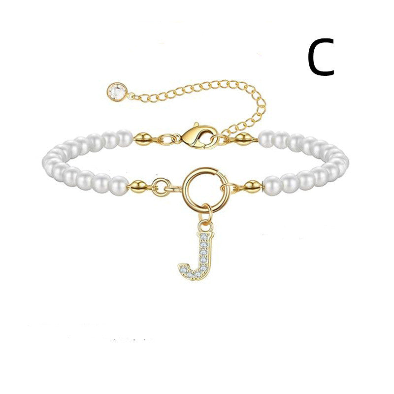 Bracelet Femme Lettre Initiale A-Z – Perles - StyleNova Paris