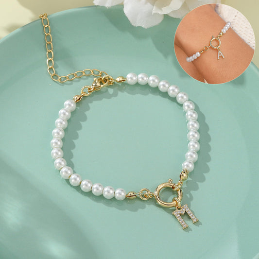 Bracelet Femme Lettre Initiale A-Z – Perles