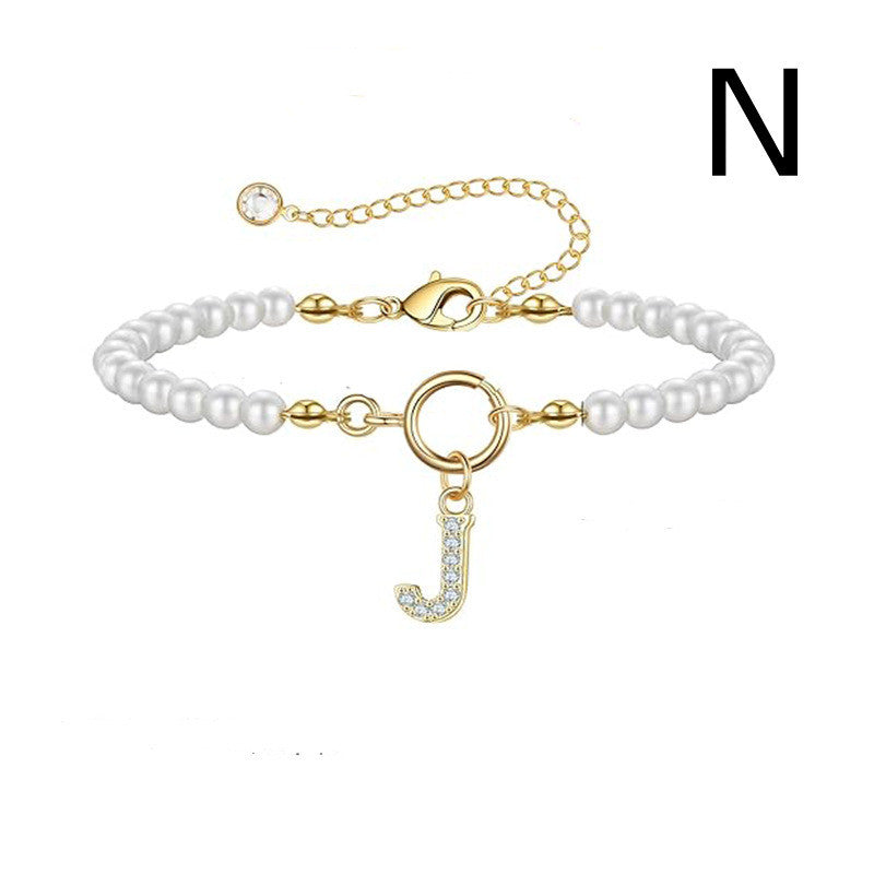 Bracelet Femme Lettre Initiale A-Z – Perles - StyleNova Paris