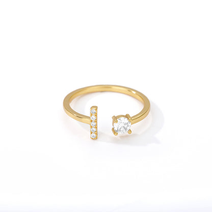 Bague Initiale A à Z en Zircon