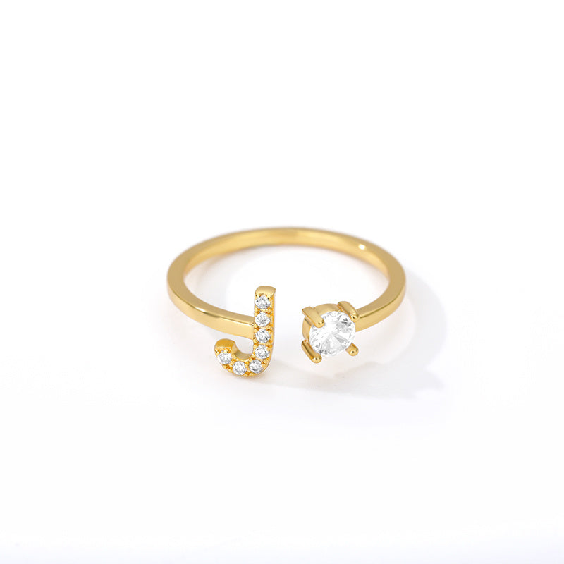 Bague Initiale A à Z en Zircon