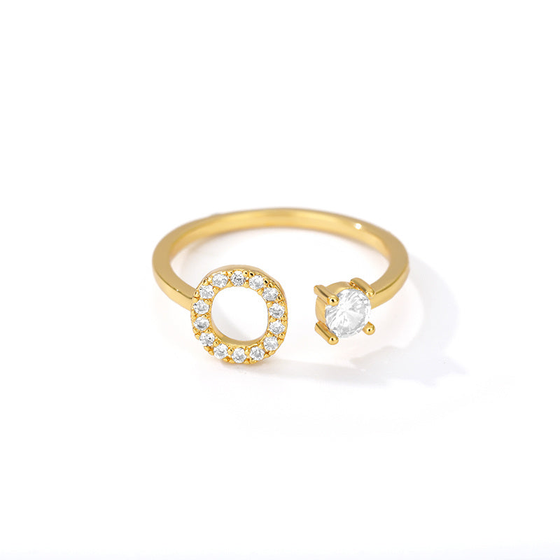 Bague Initiale A à Z en Zircon