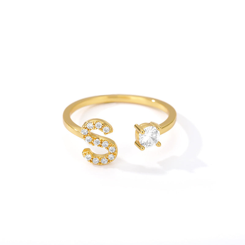 Bague Initiale A à Z en Zircon