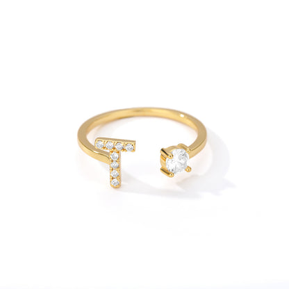 Bague Initiale A à Z en Zircon