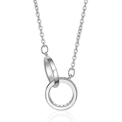 Collier Femme Double Anneaux  Zircon - StyleNova Paris