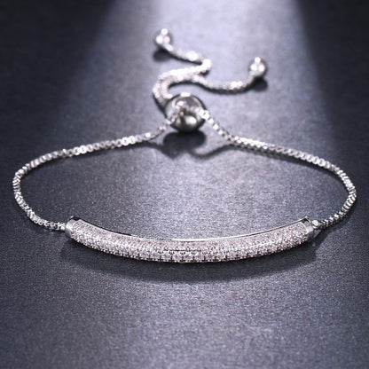 Bracelet ajustable serti de diamants avec fermoir coulissant
