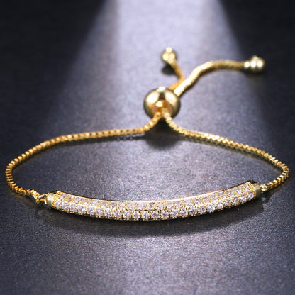 Bracelet ajustable serti de diamants avec fermoir coulissant