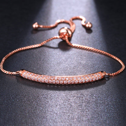 Bracelet ajustable serti de diamants avec fermoir coulissant