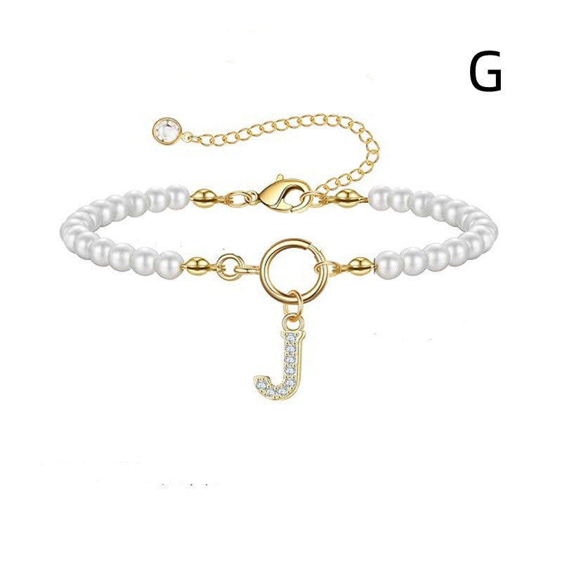 Bracelet Femme Lettre Initiale A-Z – Perles - StyleNova Paris