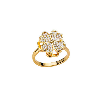 Anneaux de fleurs rotatifs avec strass - Ma boutique