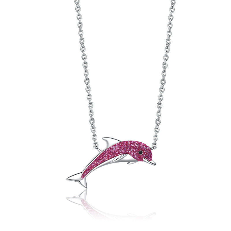Collier avec Gemmes Colorées en Forme de Dauphin - Ma boutique