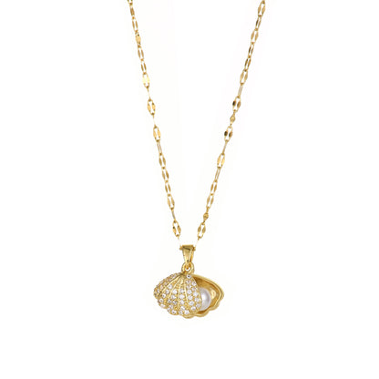 Collier perles de coquillage & strass - StyleNova Paris
