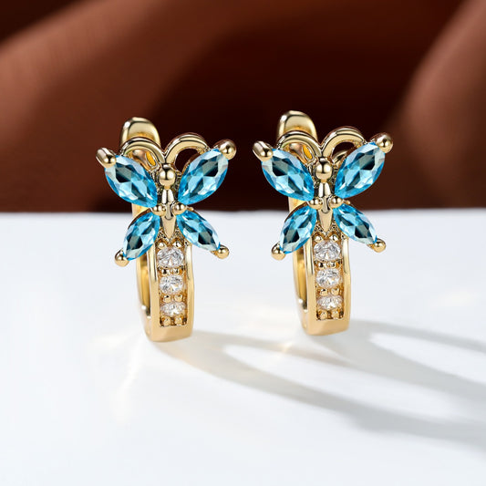 Boucles d’oreilles Papillon en Zircon