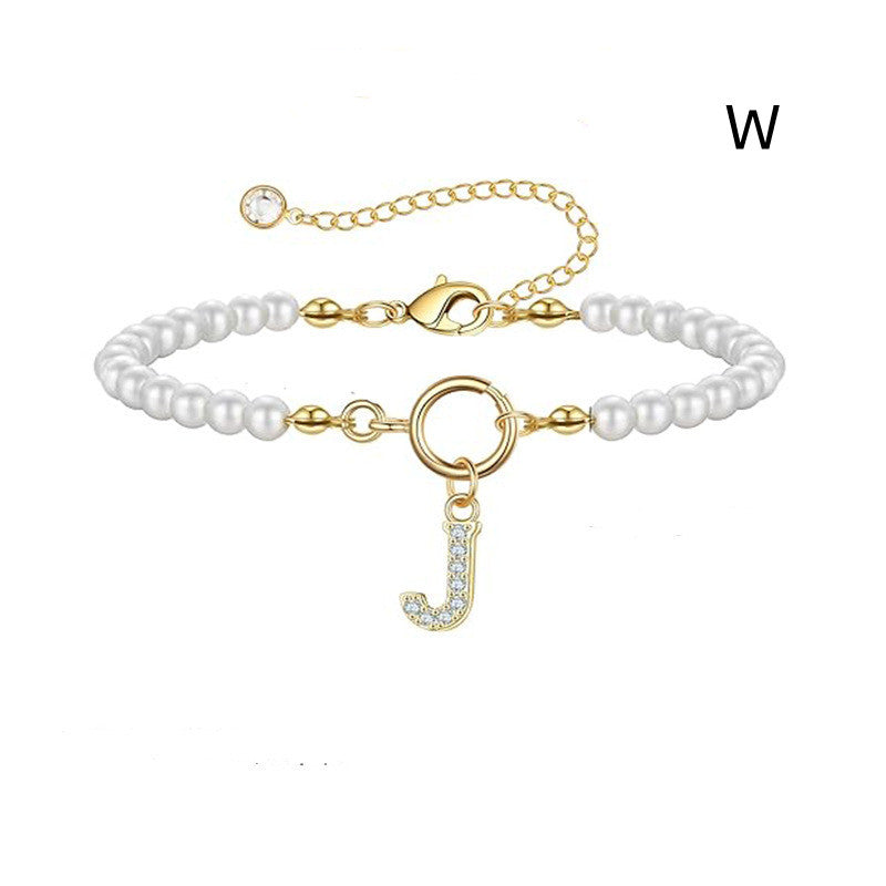 Bracelet Femme Lettre Initiale A-Z – Perles - StyleNova Paris