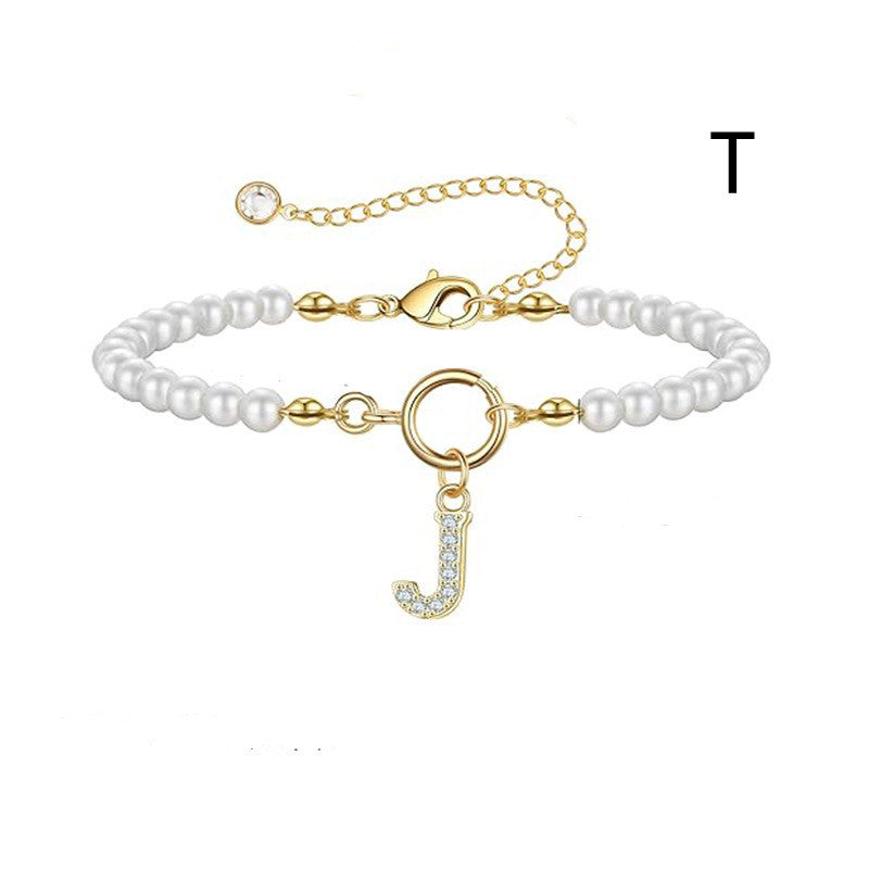 Bracelet Femme Lettre Initiale A-Z – Perles - StyleNova Paris