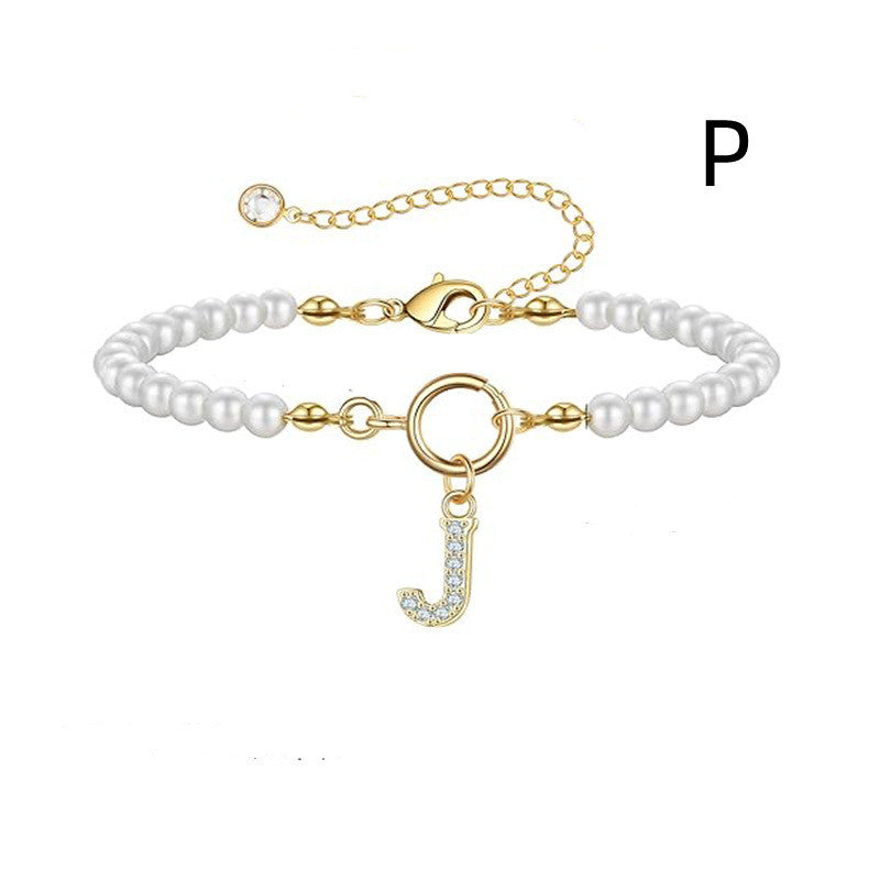Bracelet Femme Lettre Initiale A-Z – Perles - StyleNova Paris