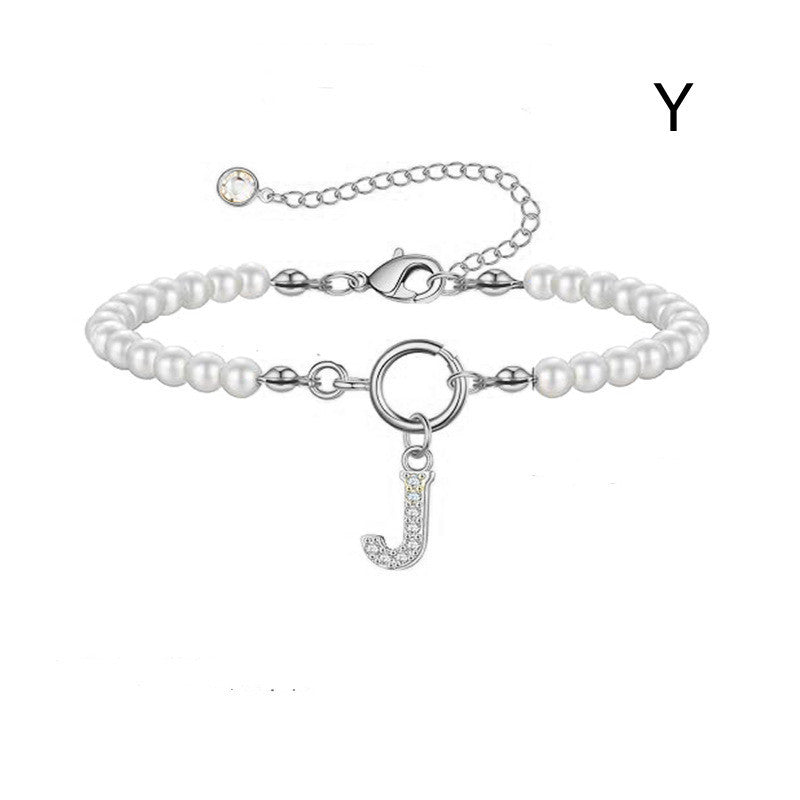 Bracelet Femme Lettre Initiale A-Z – Perles - StyleNova Paris
