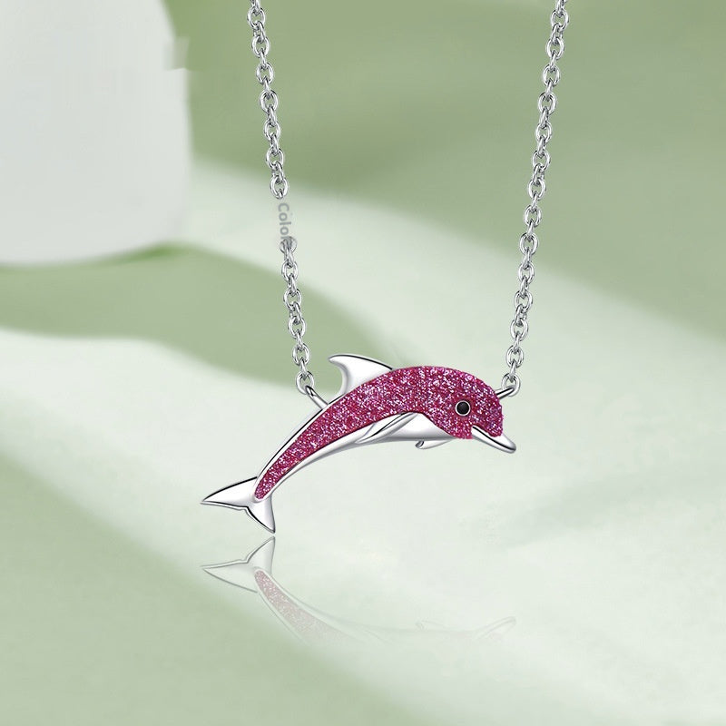 Collier avec Gemmes Colorées en Forme de Dauphin - Ma boutique