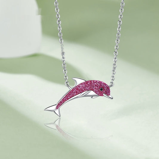 Collier avec Gemmes Colorées en Forme de Dauphin - Ma boutique