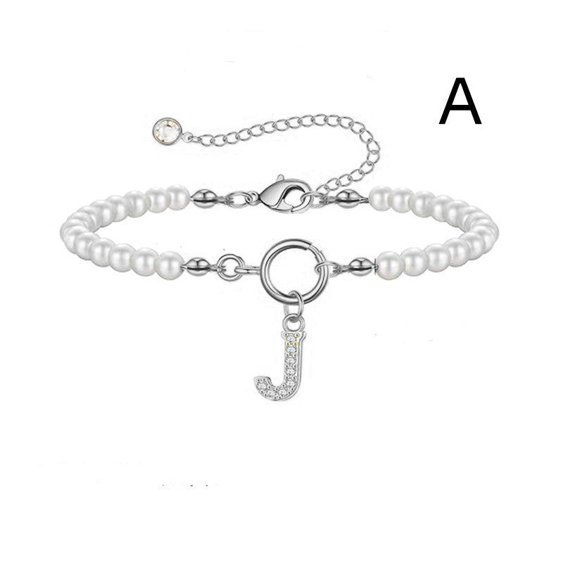 Bracelet Femme Lettre Initiale A-Z – Perles - StyleNova Paris