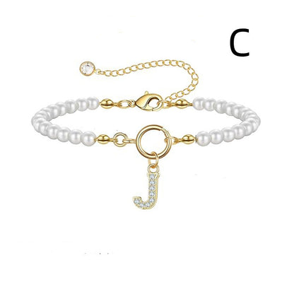 Bracelet Femme Lettre Initiale A-Z – Perles - StyleNova Paris